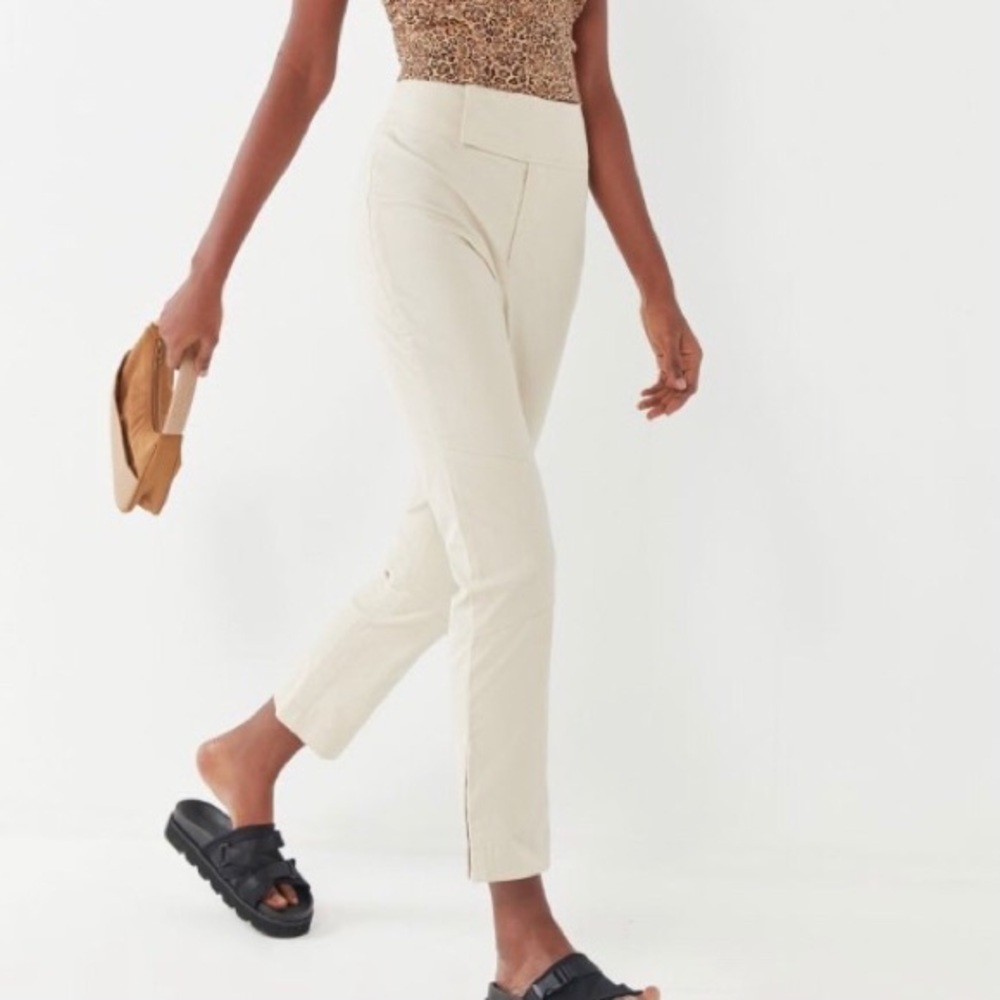 UO dawn slim high waisted cropped trouser pant